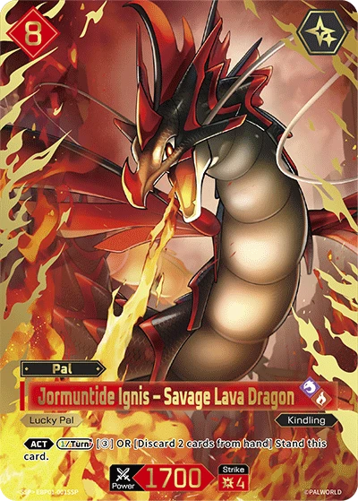 Jormuntide Ignis – Savage Lava Dragon #EBP01-001SSP · Palworld TCG