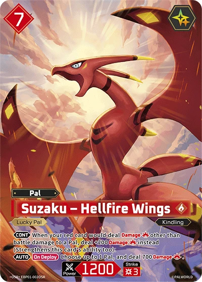 Suzaku – Hellfire Wings #EBP01-002OSR · Palworld TCG