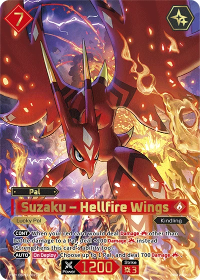 Suzaku – Hellfire Wings #EBP01-002SP · Palworld TCG