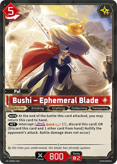 Bushi – Ephemeral Blade #EBP01-004 · Palworld TCG