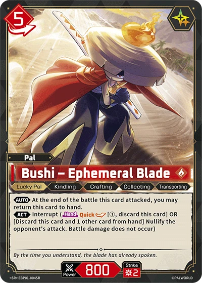 Bushi – Ephemeral Blade #EBP01-004SR · Palworld TCG