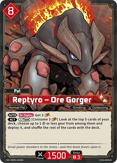 Reptyro – Ore Gorger #EBP01-005SR · Palworld TCG