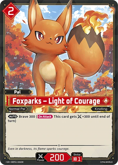 Foxparks – Light of Courage #EBP01-006SR · Palworld TCG