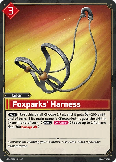Foxparks' Harness #EBP01-019SR · Palworld TCG