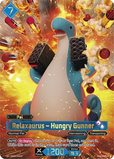 Relaxaurus – Hungry Gunner #EBP01-026SP · Palworld TCG