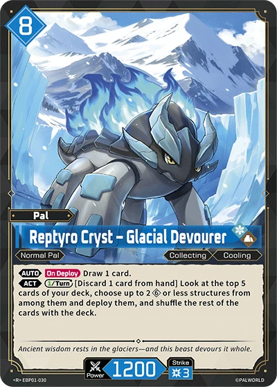 Reptyro Cryst – Glacial Devourer #EBP01-030 · Palworld TCG