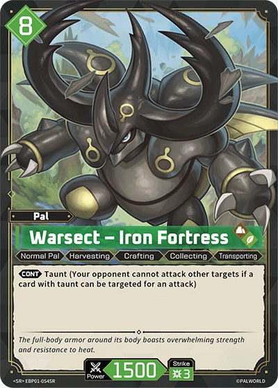 Warsect – Iron Fortress #EBP01-054SR · Palworld TCG
