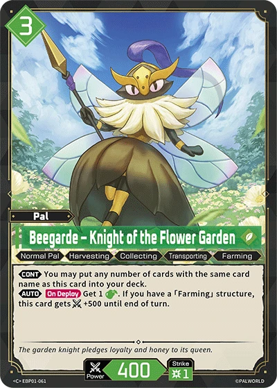 Beegarde – Knight of the Flower Garden #EBP01-061 · Palworld TCG