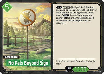 No Pals Beyond Sign #EBP01-067 · Palworld TCG