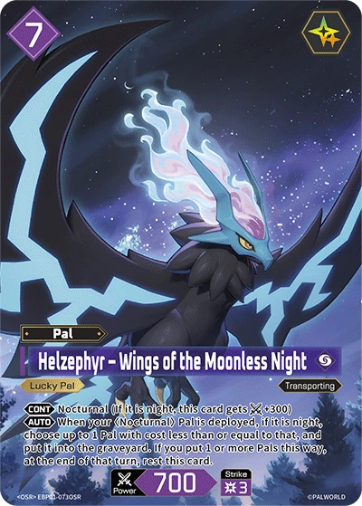Helzephyr – Wings of the Moonless Night #EBP01-073OSR · Palworld TCG