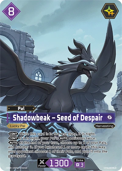 Shadowbeak – Seed of Despair #EBP01-074OSR · Palworld TCG