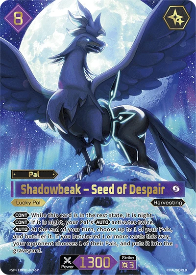 Shadowbeak – Seed of Despair #EBP01-074SP · Palworld TCG