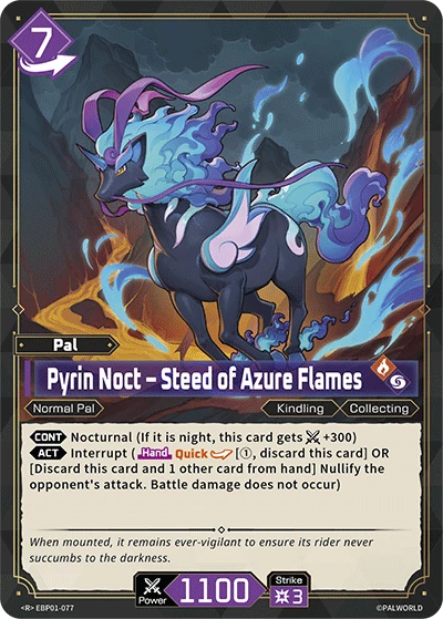 Pyrin Noct – Steed of Azure Flames #EBP01-077 · Palworld TCG