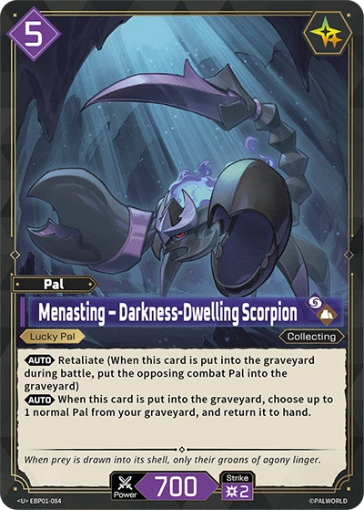Menasting – Darkness-Dwelling Scorpion #EBP01-084 · Palworld TCG