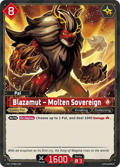 Blazamut – Molten Sovereign #ETD01-007 · Palworld TCG