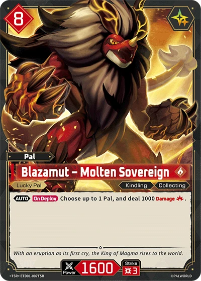 Blazamut – Molten Sovereign #ETD01-007TSR · Palworld TCG