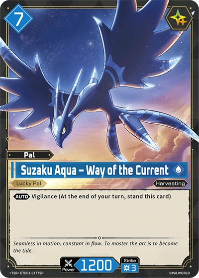 Suzaku Aqua – Way of the Current #ETD01-017TSR · Palworld TCG