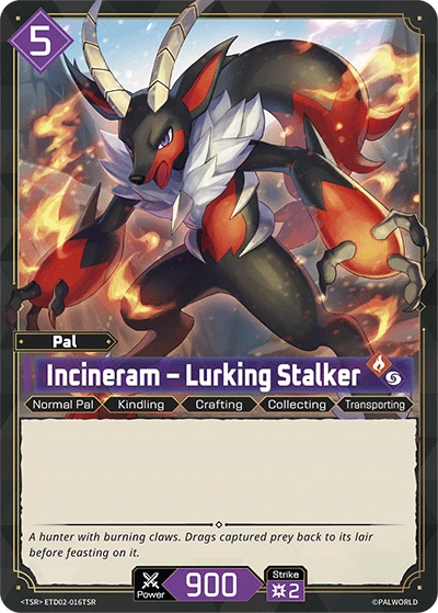 Incineram – Lurking Stalker #ETD02-016TSR · Palworld TCG