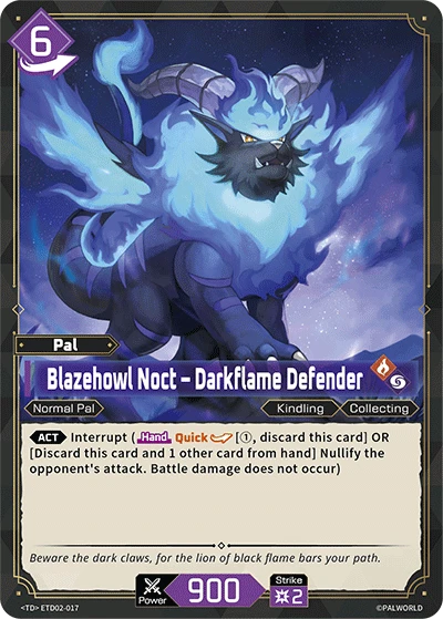Blazehowl Noct – Darkflame Defender #ETD02-017 · Palworld TCG