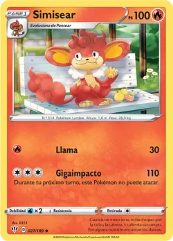 Simisear #027/189 · Pokémon
