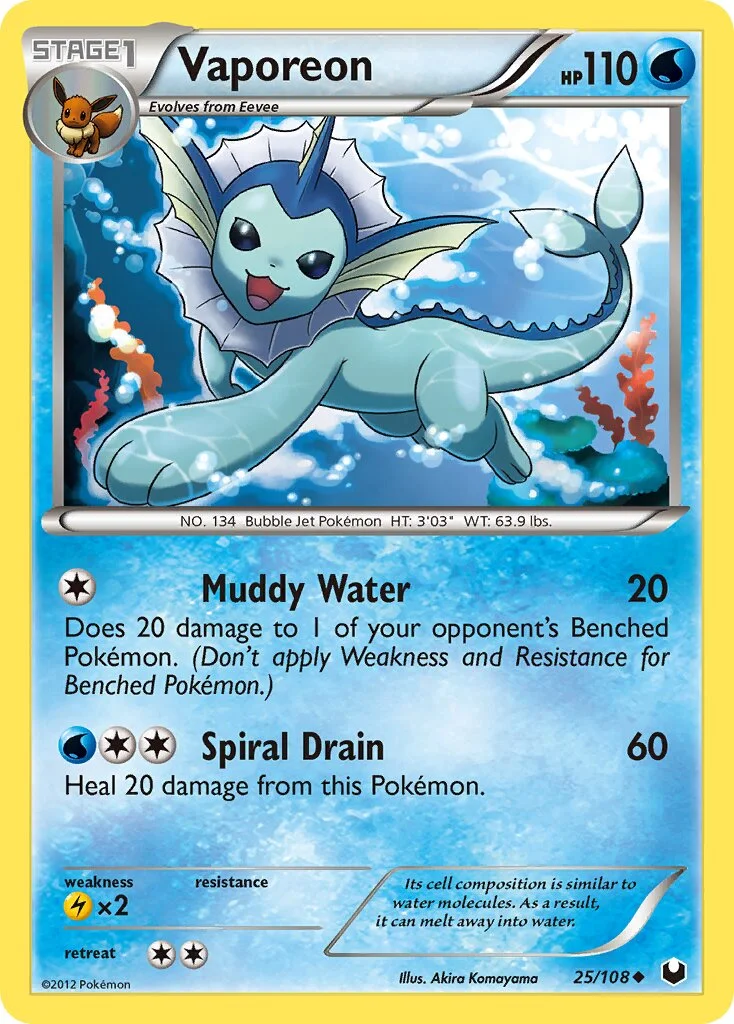 Vaporeon 「DEX 25/108」「EN」