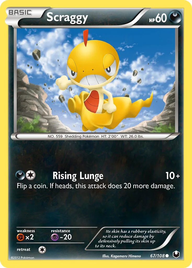 Scraggy 「DEX 67/108」「EN」