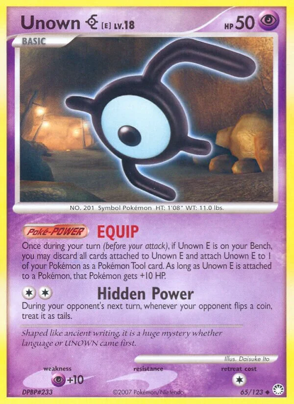 Unown E 「MT 65/123」「EN」