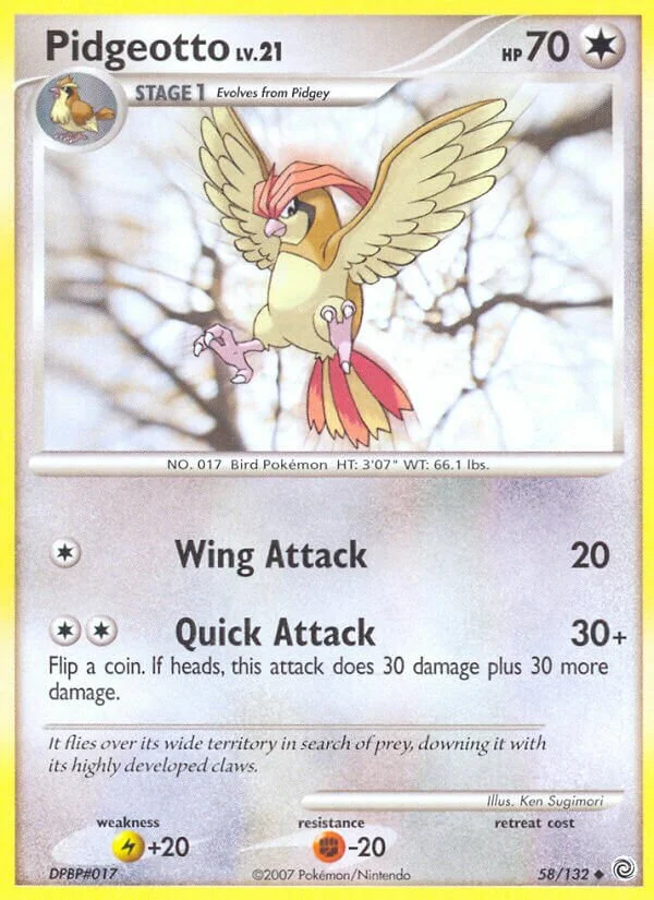 Pidgeotto 「SW 58/132」「EN」