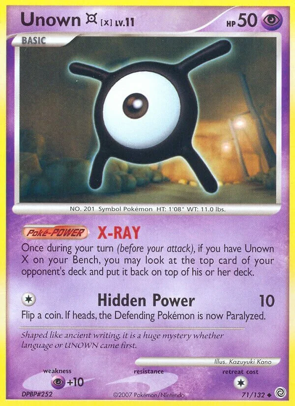 Unown X 「SW 71/132」「EN」