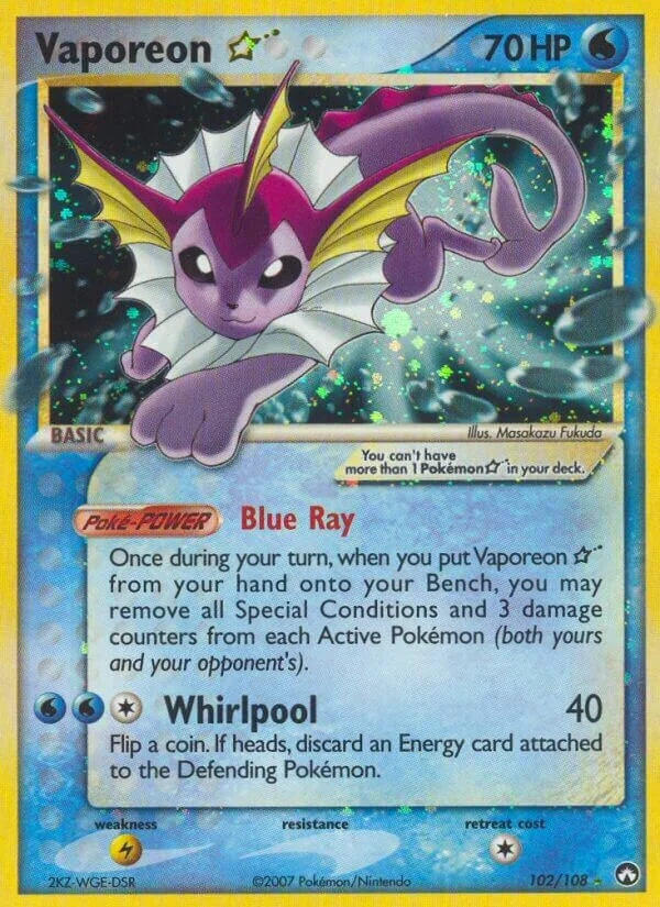 Vaporeon ☆ 「PK 102/108」「EN」
