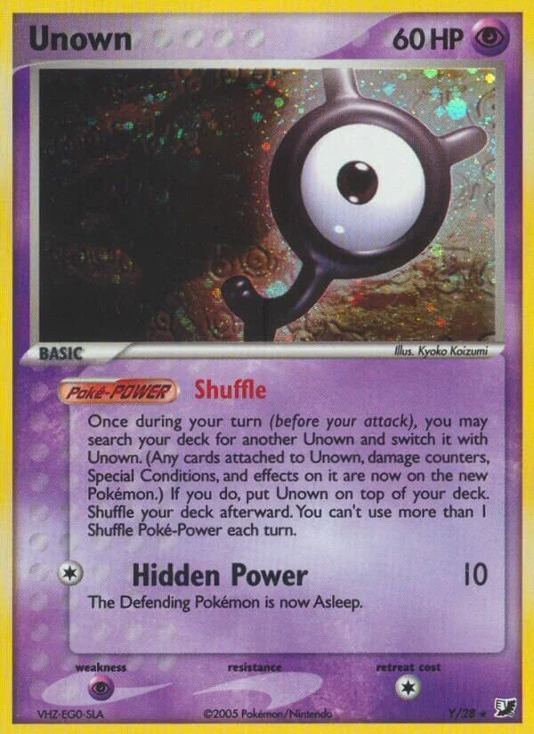 Unown 「UF Y/28」「EN」