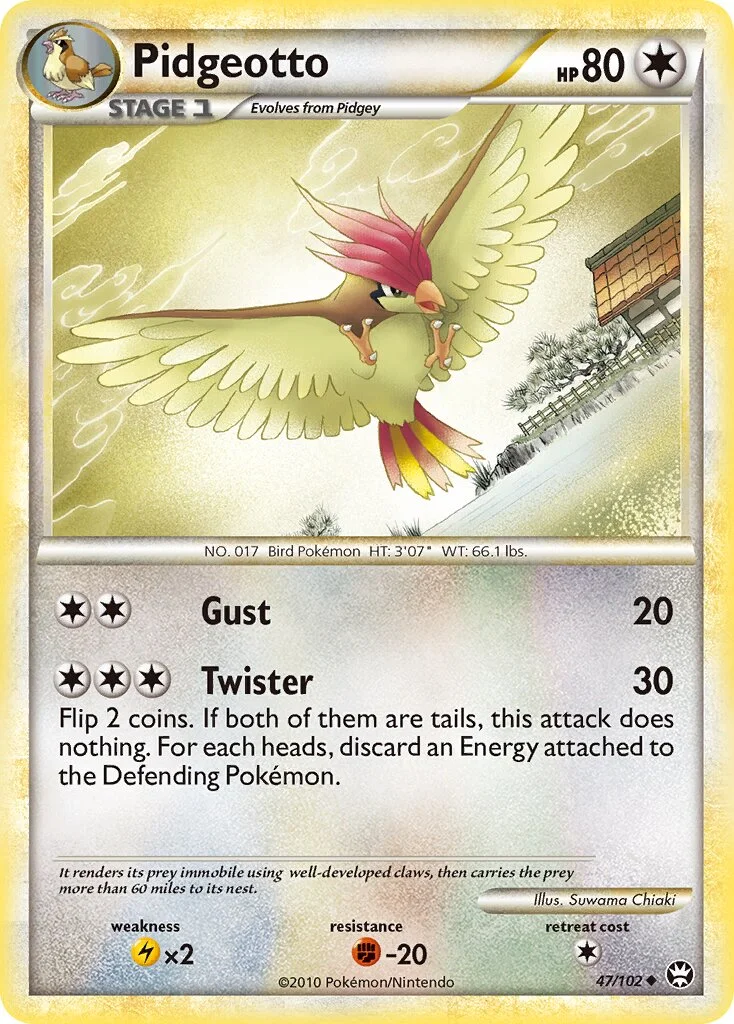 Pidgeotto 「TM 47/102」「EN」