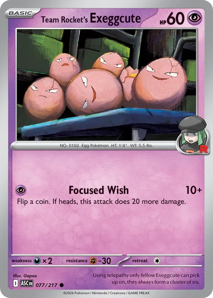 Team Rocket's Exeggcute 「ASC 077/217」「EN」