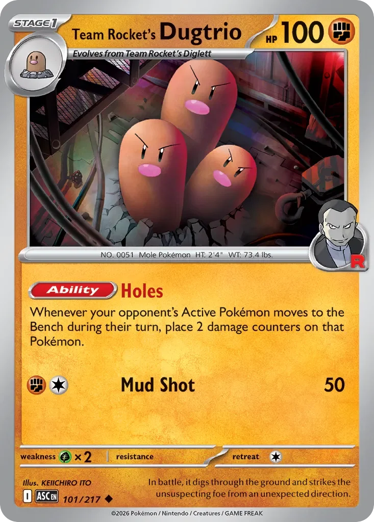 Team Rocket's Dugtrio 「ASC 101/217」「EN」