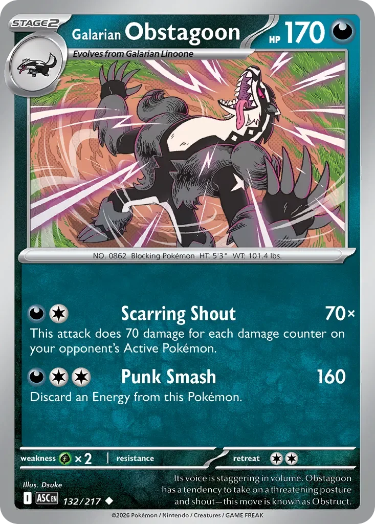 Galarian Obstagoon 「ASC 132/217」「EN」