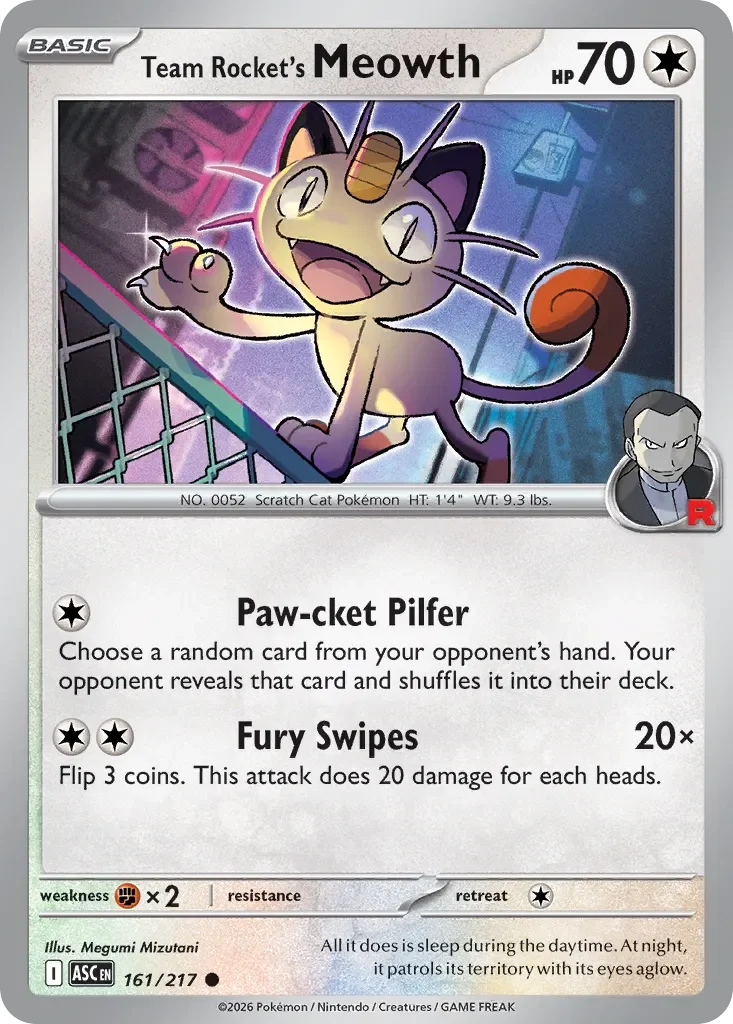 Team Rocket's Meowth 「ASC 161/217」「EN」