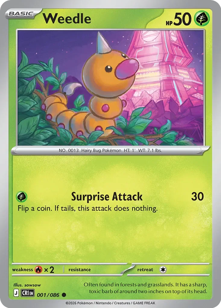 Weedle 「CRI 001/086」「EN」