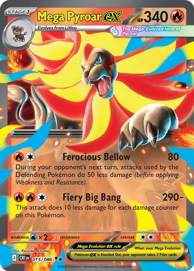 Mega Pyroar ex 「CRI 015/086」「EN」