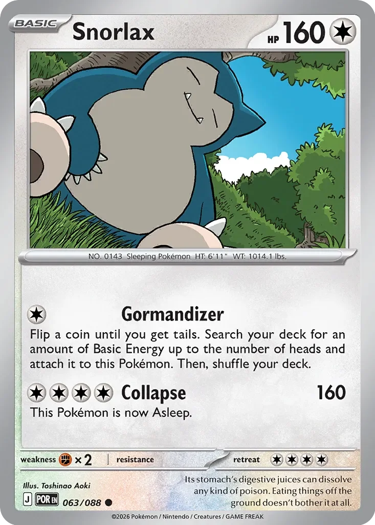 Snorlax 「POR 063/088」「EN」