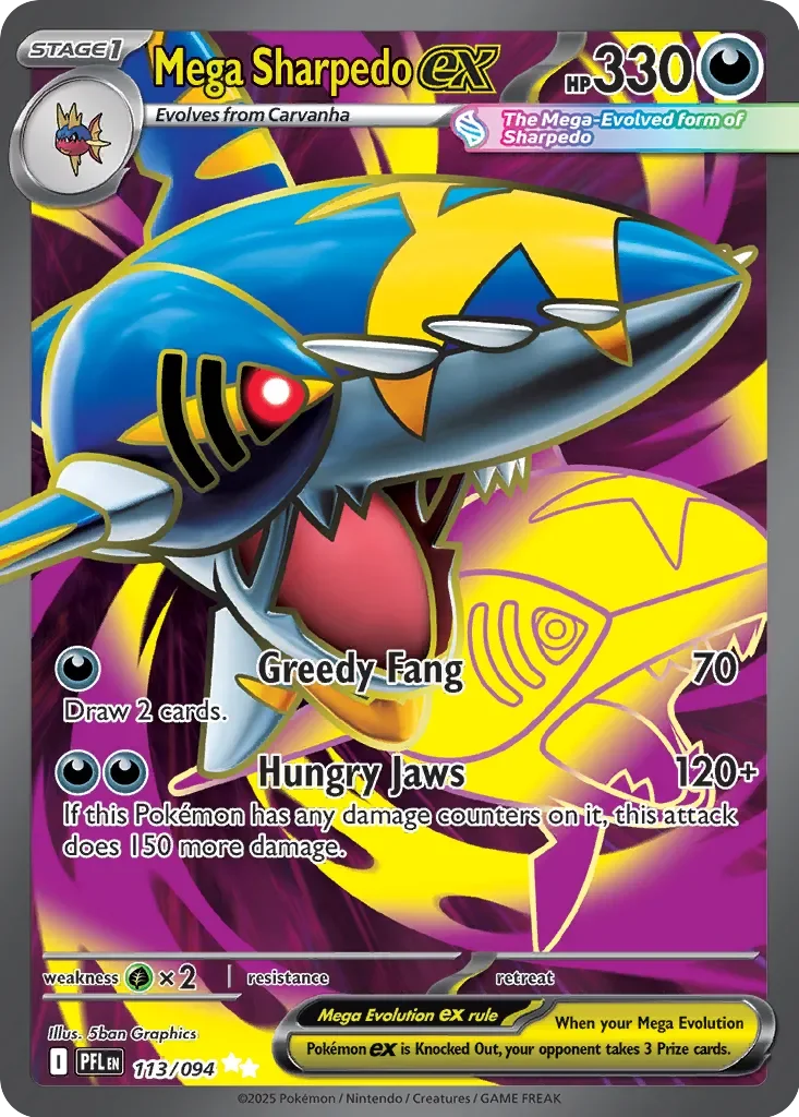 Mega Sharpedo ex 「PFL 113/094」「EN」