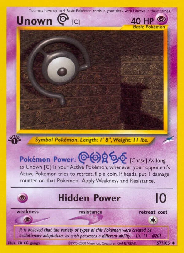 Unown 「C」「N4 57/105」「EN」
