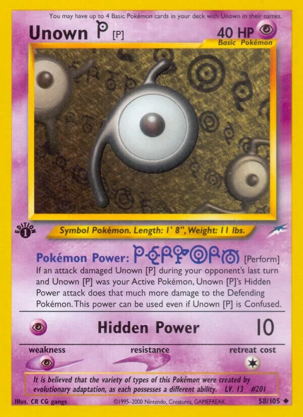 Unown 「P」「N4 58/105」「EN」