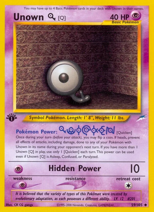 Unown 「Q」「N4 59/105」「EN」