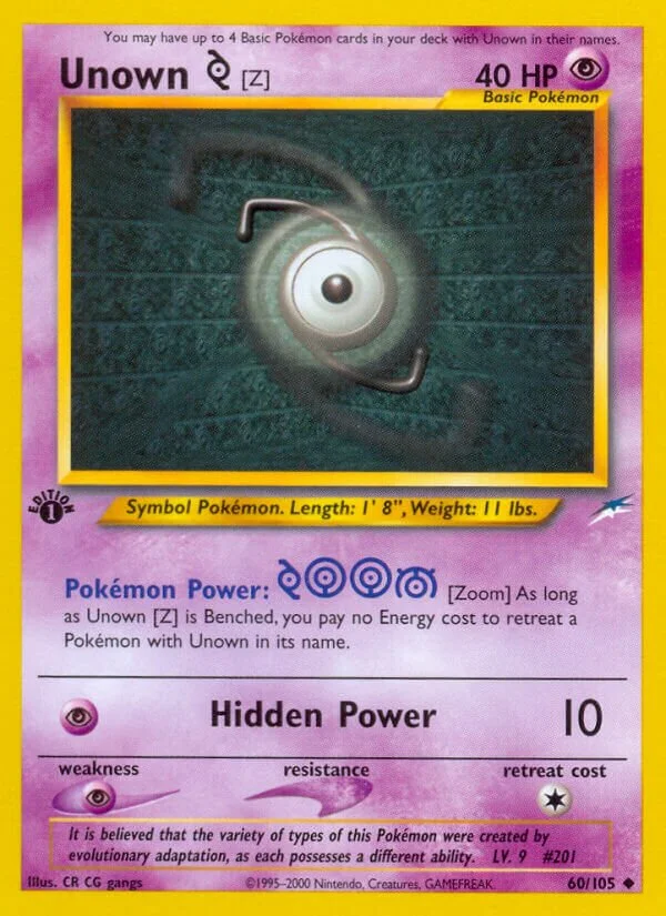 Unown 「Z」「N4 60/105」「EN」