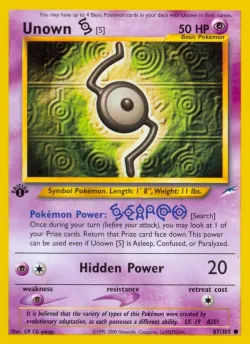 Unown 「S」「N4 87/105」「EN」