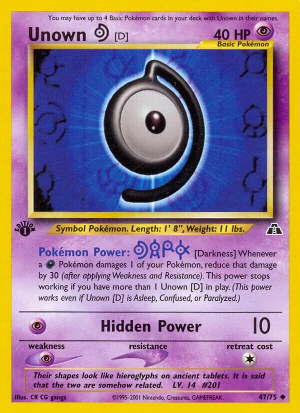 Unown 「D」「N2 47/75」「EN」