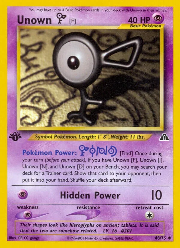 Unown 「F」「N2 48/75」「EN」