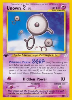 Unown 「B」「N3 39/64」「EN」