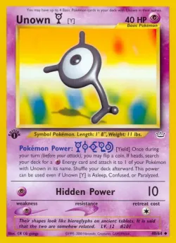 Unown 「Y」「N3 40/64」「EN」