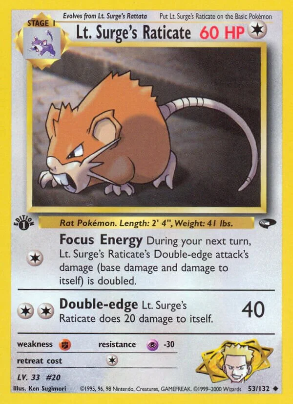 Lt. Surge's Raticate 「G2 53/132」「EN」